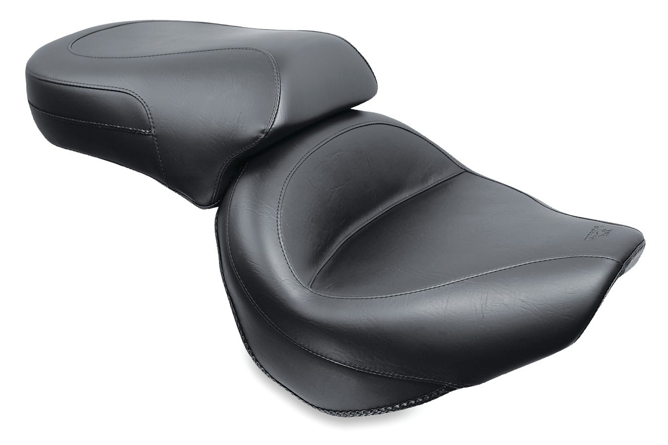 Wide Touring One-Piece, 2-Up Motorcycle Seat for Yamaha V-Star 650 Custom 1998-2016, V-Star 650 Classic 1998-2010, V-Star 650 Silverado 2003-2010
