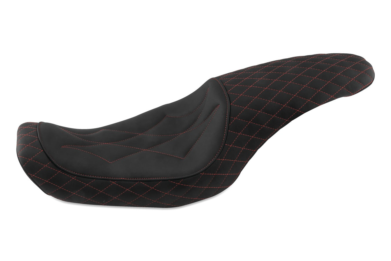 Revere Journey Diamond One-Piece, 2-Up Motorcycle Seat for Harley-Davidson Dyna 2006-2017