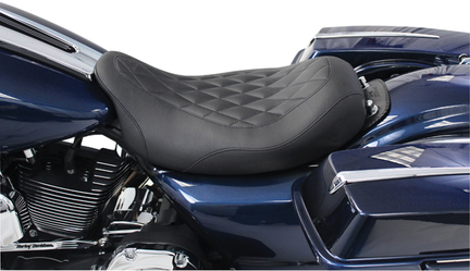 Mustang 76693 Wide Tripper Passenger Motorcycle Seat for Harley-Davidson 2008-19 Black 