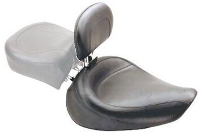 Wide Touring Solo Seat with Driver Backrest for Harley-Davidson Dyna 1991-