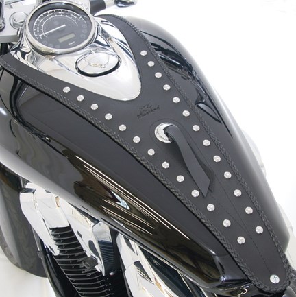 Mustang Tank Bib with Conchos Studded for 00-14 Harley FLSTC