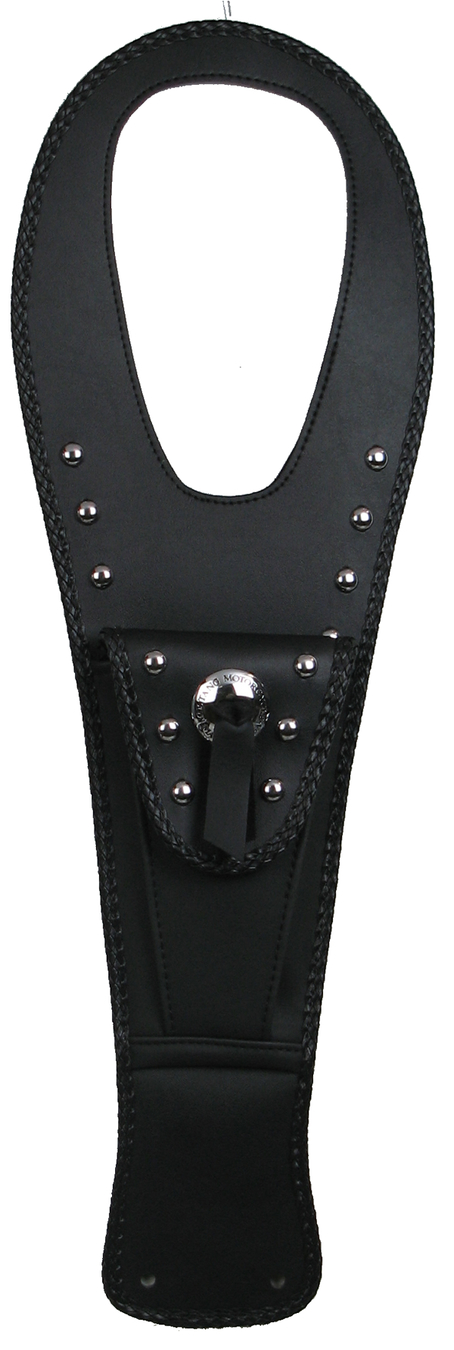Tank Bib for Kawasaki VN900, Studded with Pouch with Concho, Black