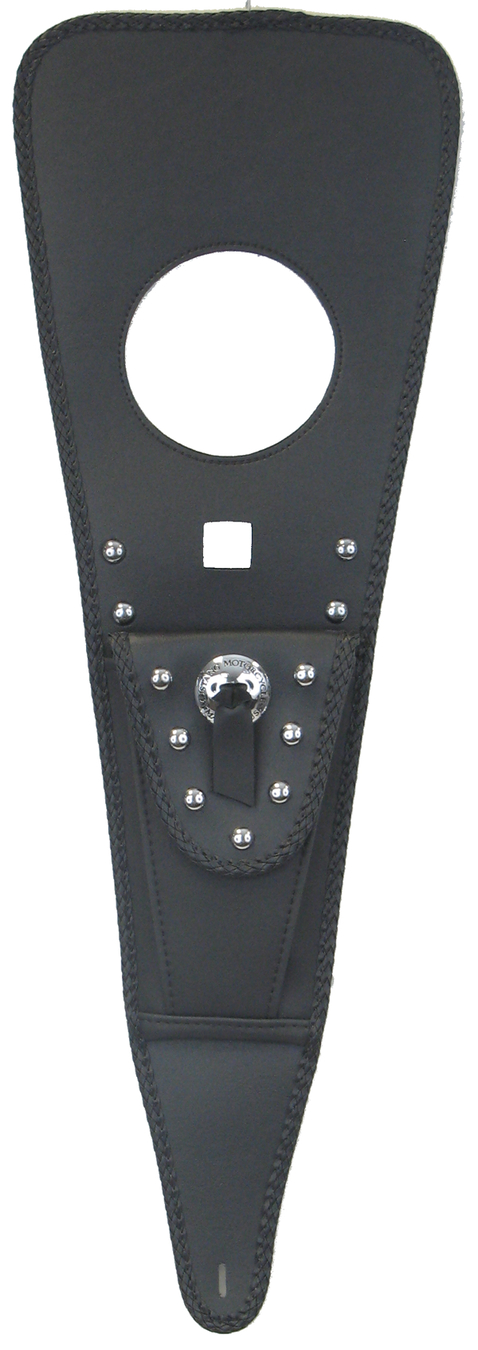 Tank Bib for Kawasaki VN2000 LT, Studded with Pouch with Concho, Black