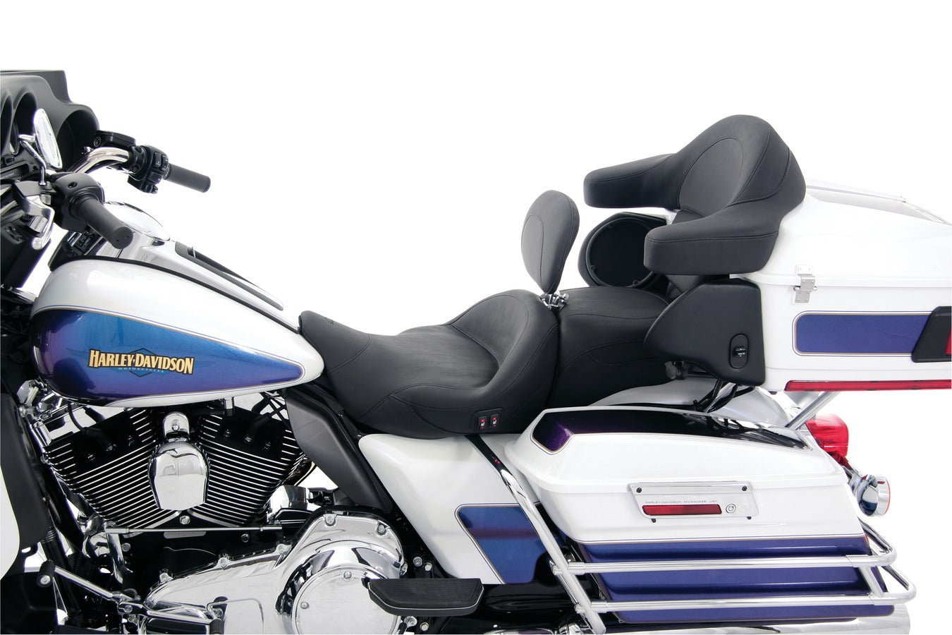 Super Touring One-Piece, 2-Up Motorcycle Seat for Harley-Davidson FL Touring 2008-2024*