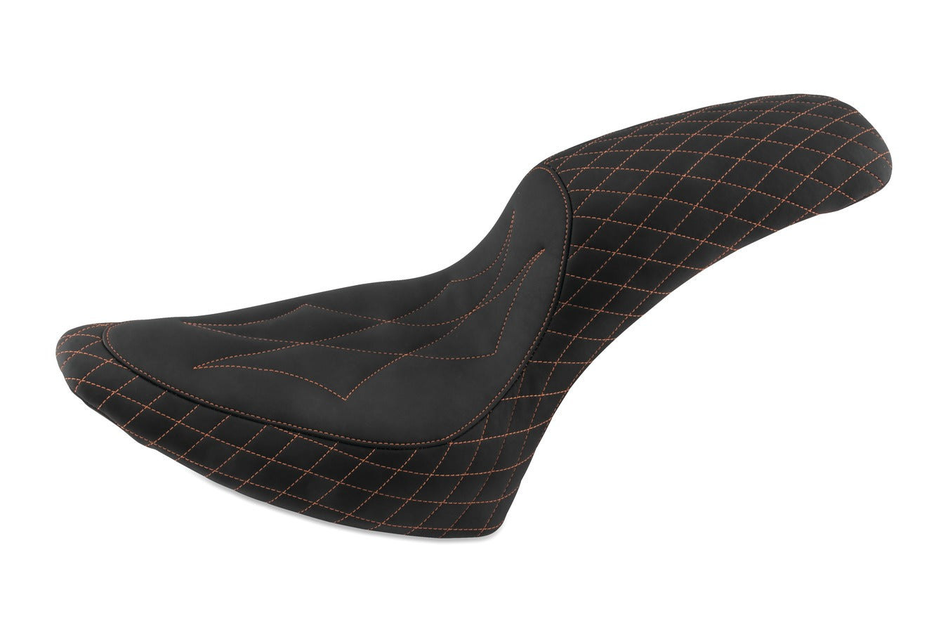 Revere Journey Diamond One-Piece, 2-Up Motorcycle Seat for Harley-Davidson Standard Rear Tire Softail 2000-2017